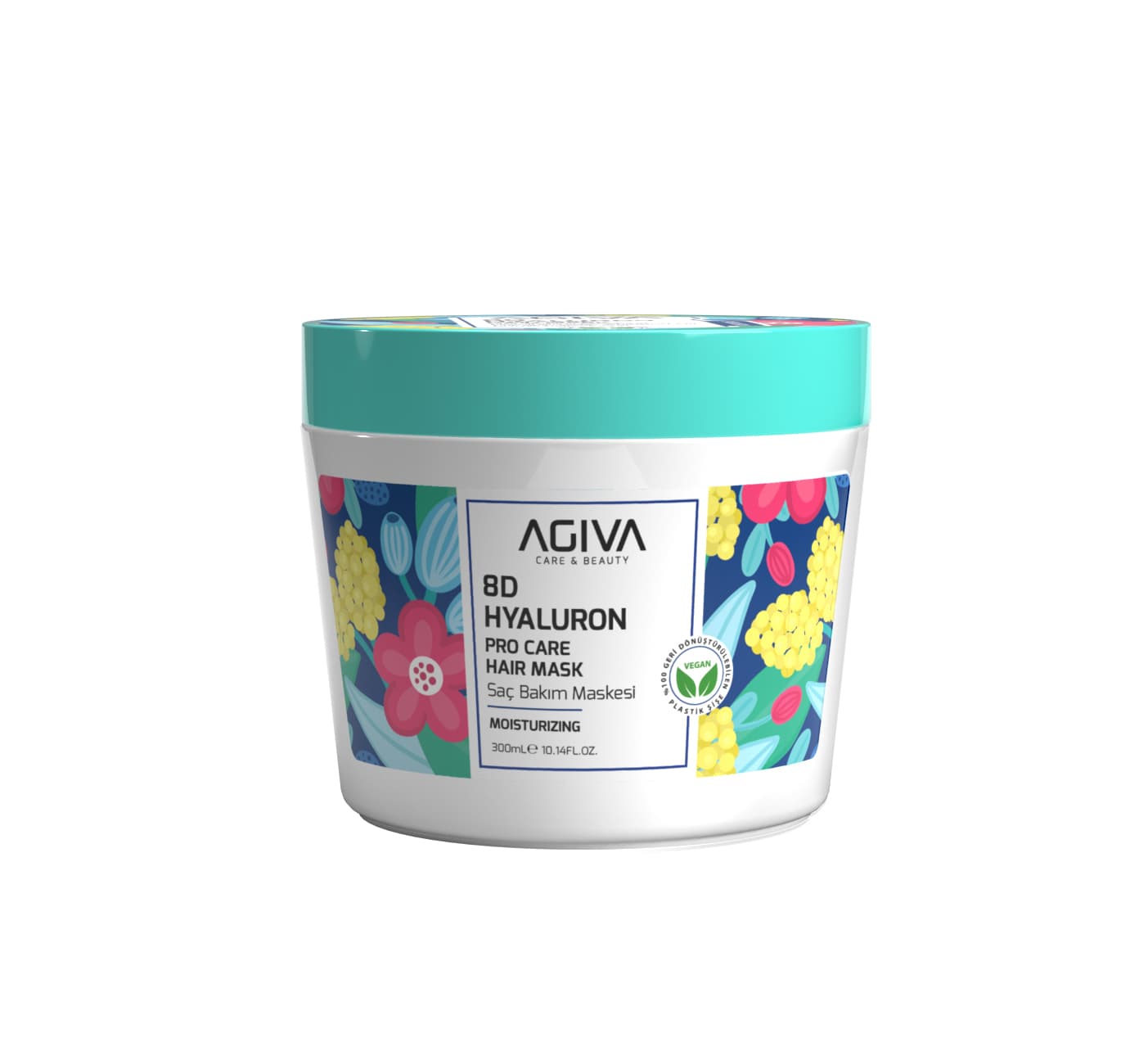 ماسک مو رطوبت رسان آگیوا Agiva حاوی 8D Hyaluron برای موهای خشک، ضعیف و شکننده حجم 300 میل