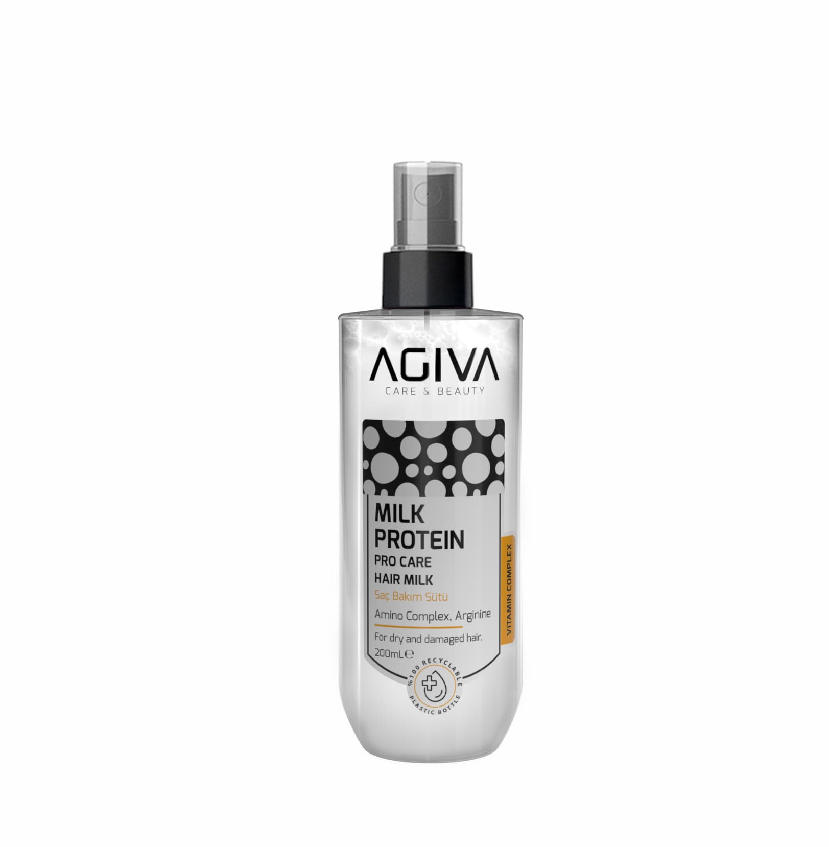 شیر مو پروتئین شیر آگیوا Agiva Milk Protein مناسب موهای خشک و آسیب دیده 200 میل