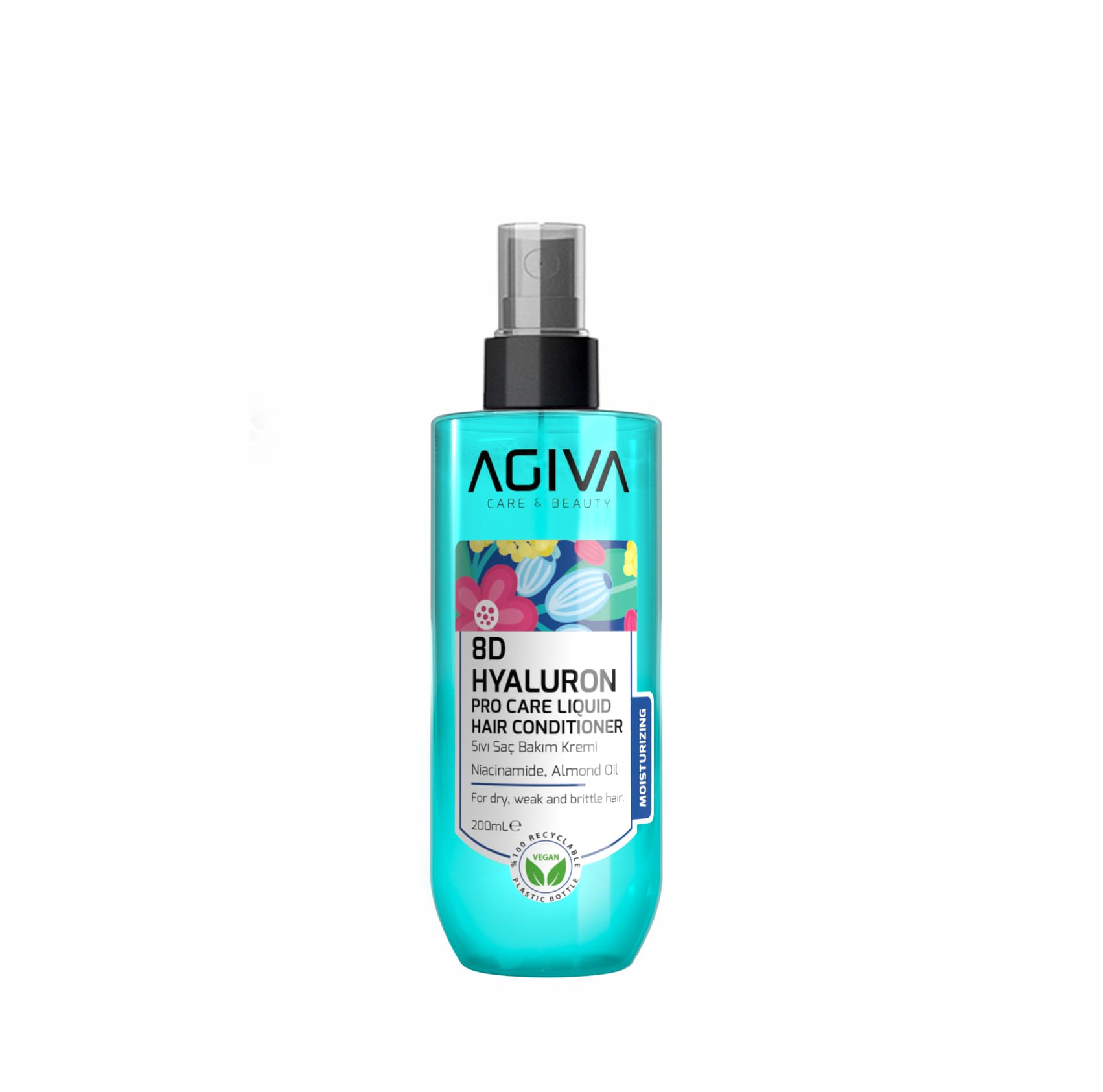 اسپری نرم کننده آگیوا Agiva 8D Hyaluron Pro مناسب موهای خشک و آسیب دیده 200 میل
