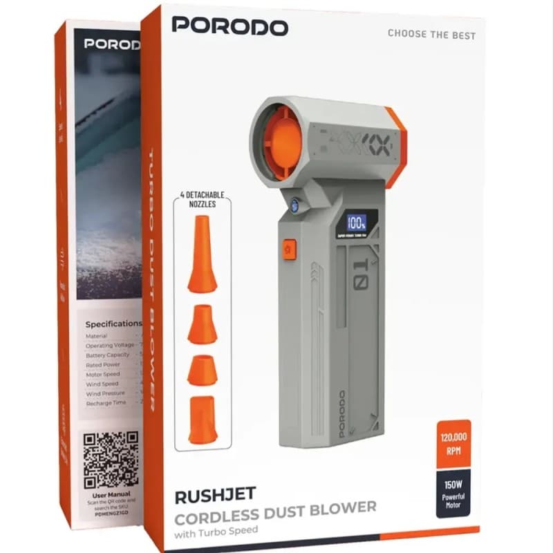 جت فن شارژی پرودو مدل Porodo Rushjet PDMENGZ1GD — تصویر ۵