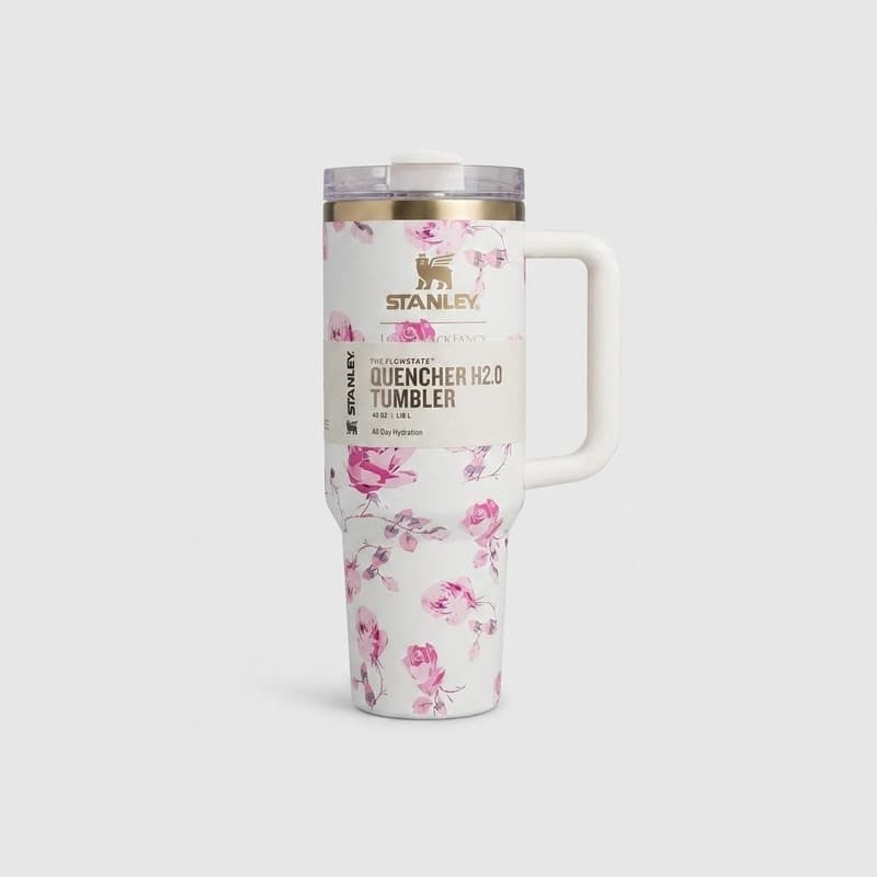 تراول ماگ مدل دسته دار گل دار کد QUENCHER H20 TUMBLER گنجایش 1.180 لیتر