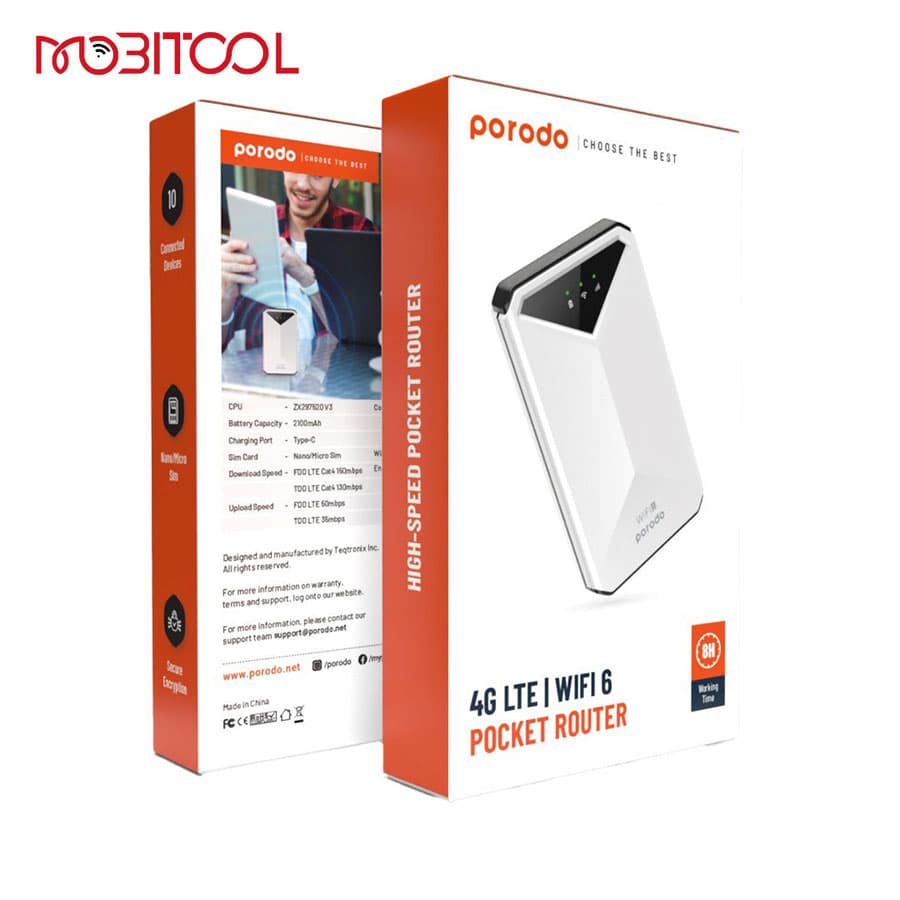 مودم قابل حمل پرودو Porodo portable MiFi 3G/4G — تصویر ۸