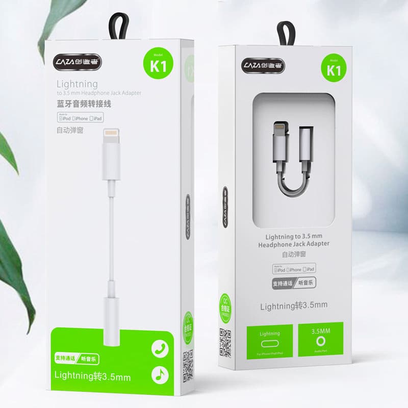 تبدیل لایتنینگ کیزا CAZA K1 Lightning to AUX 10cm