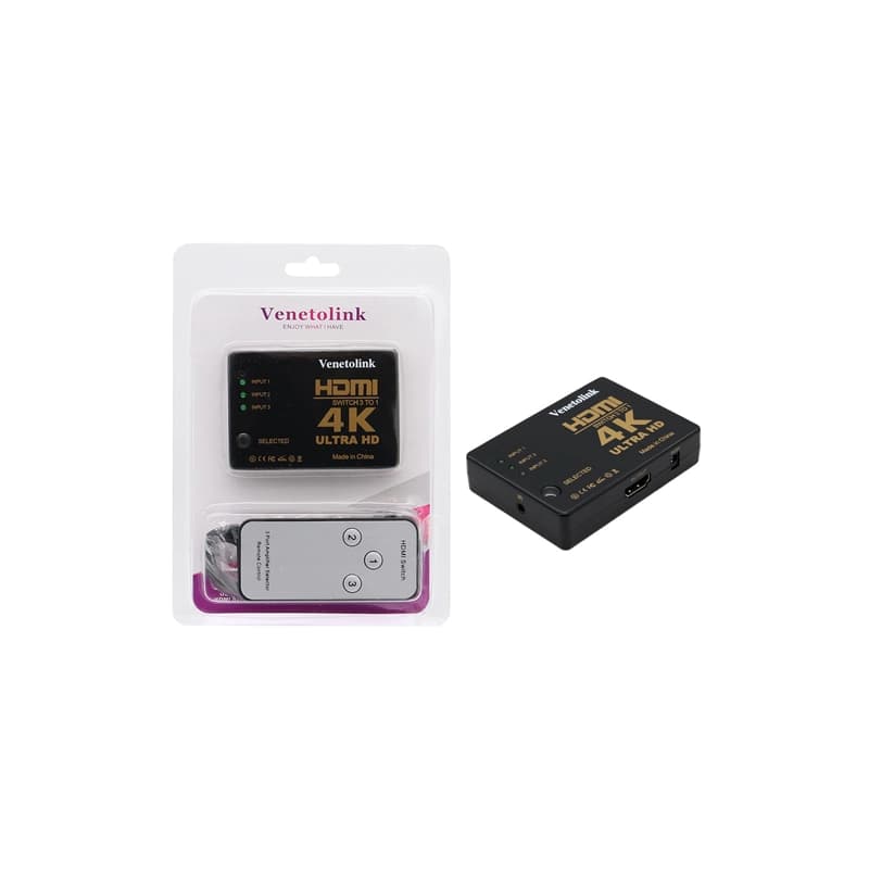 سوییچ VENETOLINK HDMI 4K 3PORT پلاستیکی — تصویر ۲