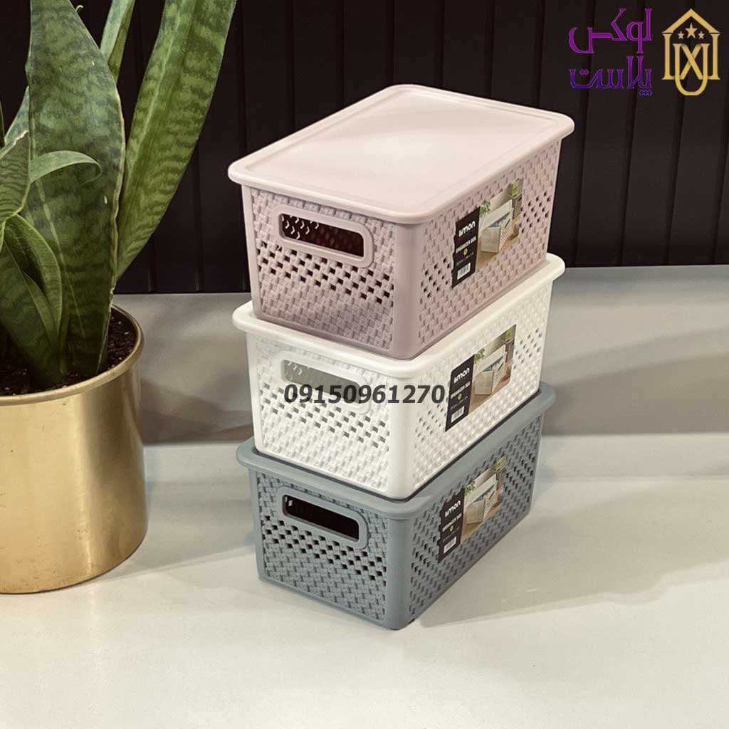باکس نظم دهنده دربدار کوچک طرح بافت لیمون 2156 — تصویر ۶