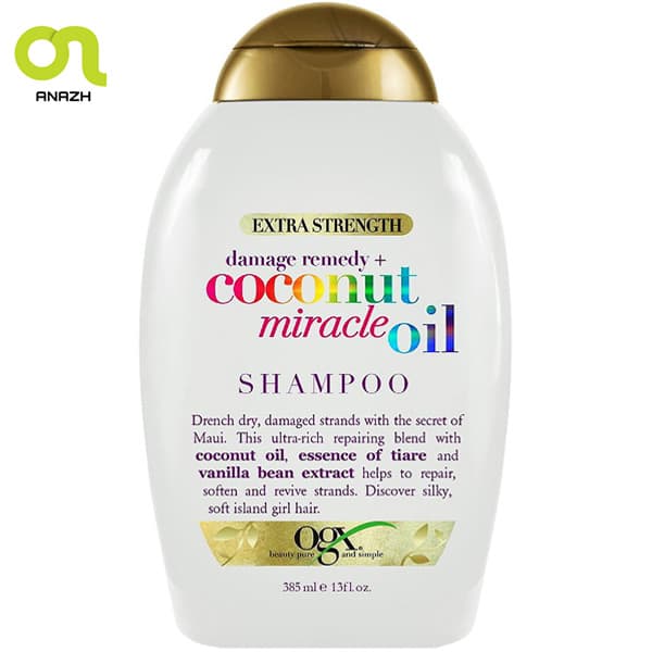 شامپو مو او جی ایکس مدل Coconut Miracle Oil حجم 385 میلی لیتر-اناژ