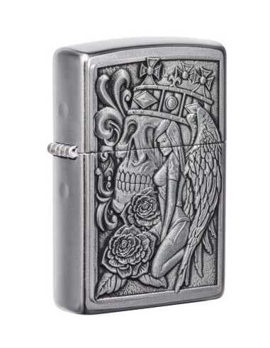 فندک زیپو جمجمه و فرشته Zippo 49442 (SKULL AND ANGEL) — تصویر ۳
