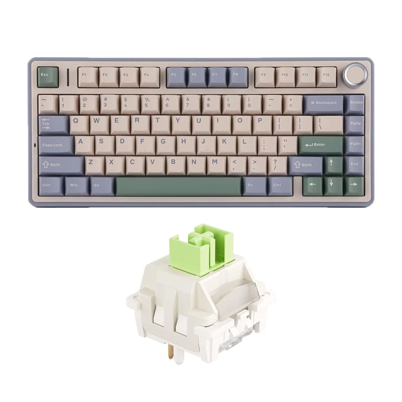 کیبورد بی سیم گیمینگ AULA F75 CEDAR GREEN REAPER SWITCH