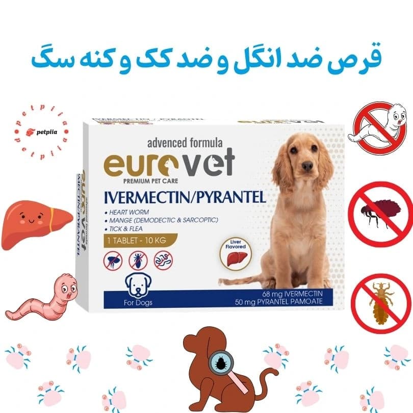 قرص ضد انگل و کک و کنه سگ با طعم جگر – یوروپت پلاس (یورووت)