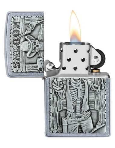 فندک زیپو طرح اسکلت Zippo 49298 (SALOON SKULL EMBLEM) — تصویر ۳