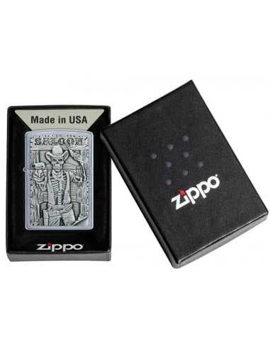 فندک زیپو طرح اسکلت Zippo 49298 (SALOON SKULL EMBLEM) — تصویر ۲