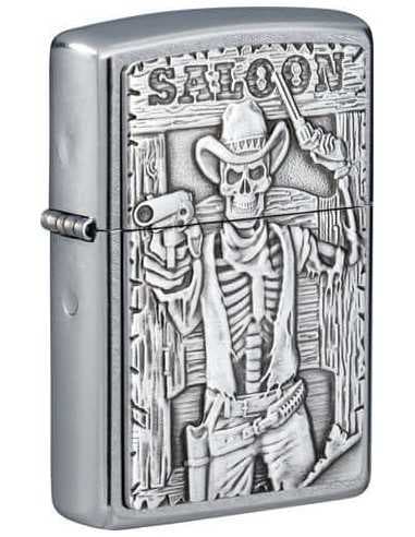فندک زیپو طرح اسکلت Zippo 49298 (SALOON SKULL EMBLEM)