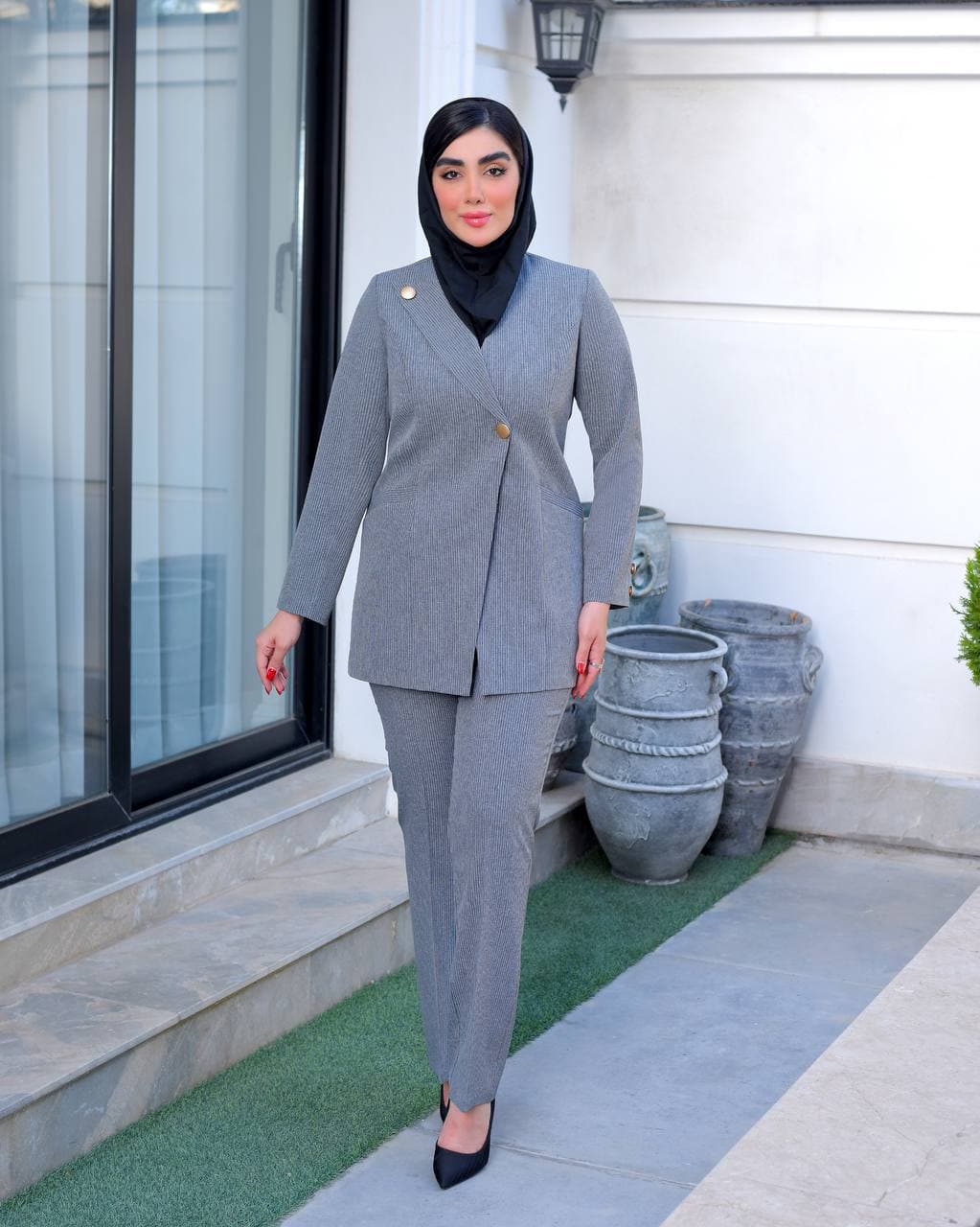 مانتو شلوار اداری زنانه مدل تکدکمه سايزبندی ۳۸ تا ۵۰