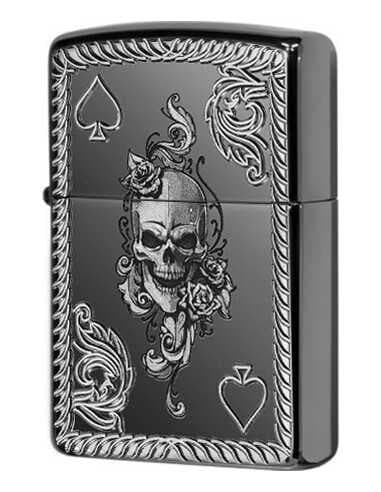فندک زیپو آرمورکیس طرح جمجمه Zippo 29666 (SPADE & SKULL) — تصویر ۳