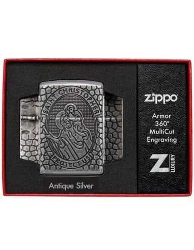 فندک زیپو نقره آرمورکیس سنت کریستوفر Zippo 49160 (ST CHRISTOPHER MEDAL) — تصویر ۶