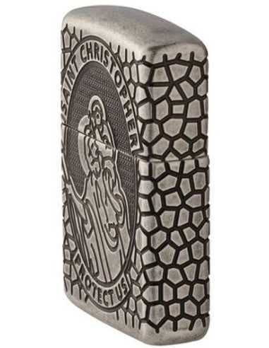 فندک زیپو نقره آرمورکیس سنت کریستوفر Zippo 49160 (ST CHRISTOPHER MEDAL) — تصویر ۳