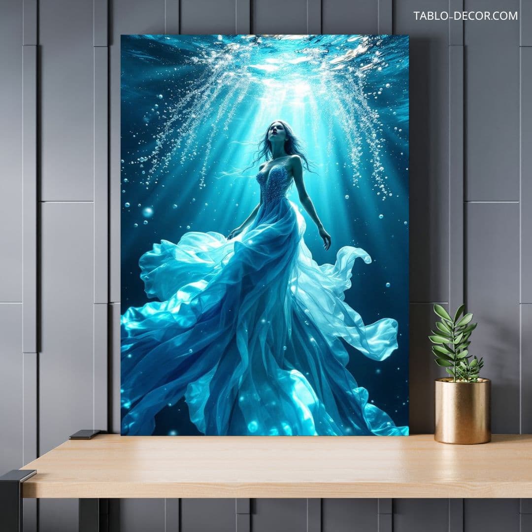 تابلو پری دریایی زیر آب Underwater mermaid