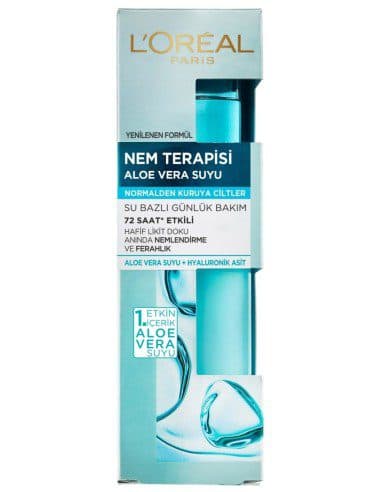 سرم آبرسان پوست نرمال و خشک لورآل Loreal Nem Terapisi Aloe Vera Suyu Normalden Kuruya Ciltler Serum — تصویر ۳