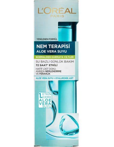 سرم آبرسان پوست نرمال و مختلط لورآل Loreal Nem Terapisi Aloe Vera Suyu Normalden Karmaya Ciltler Serum — تصویر ۲