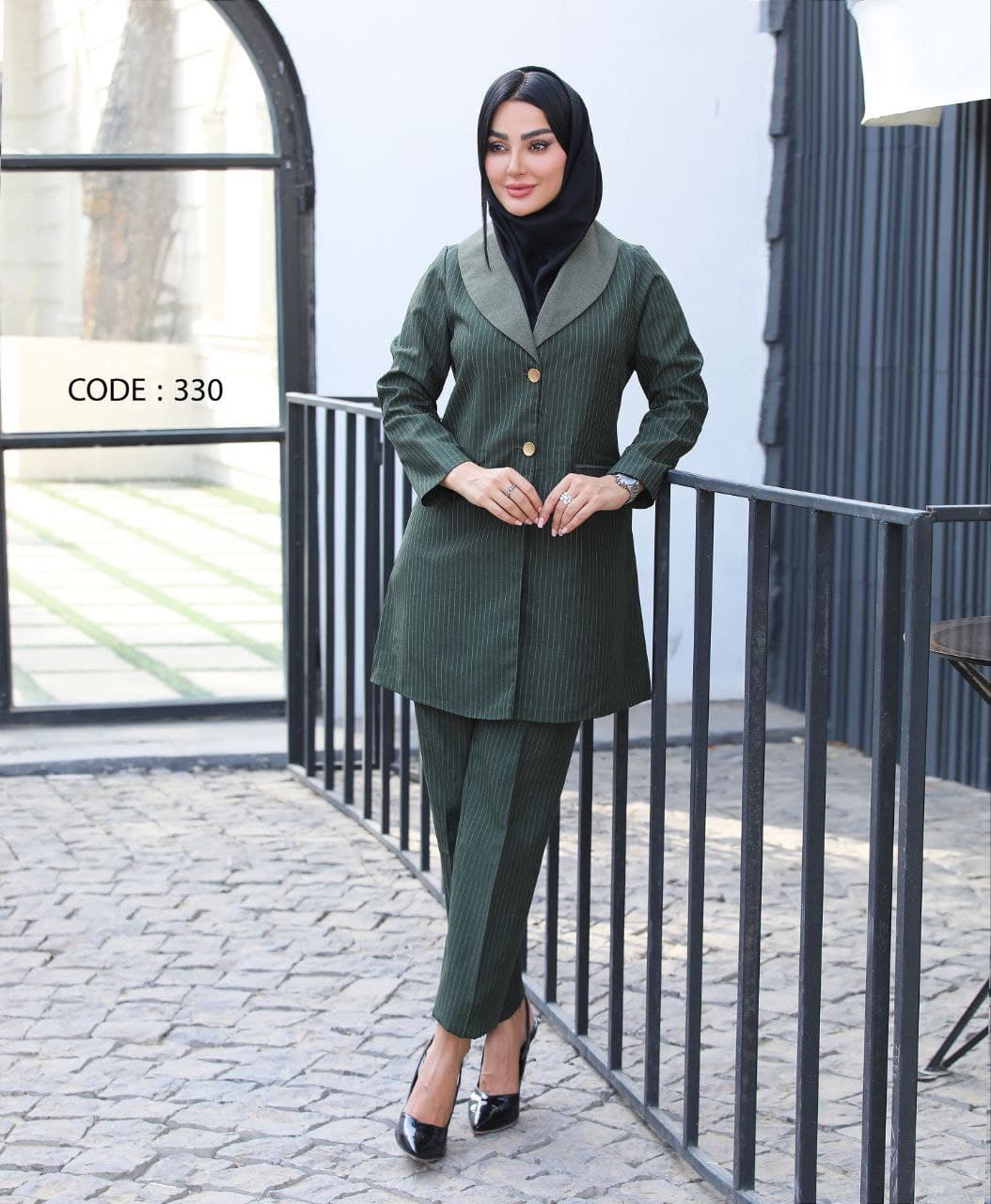 مانتو شلوار اداری زنانه یقه ارشال