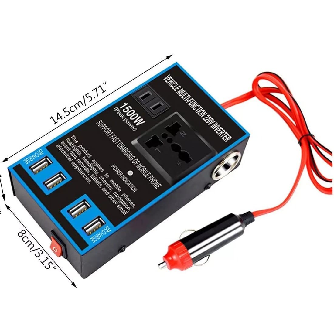 مبدل برق خودرو 1500W مدل Peak Power