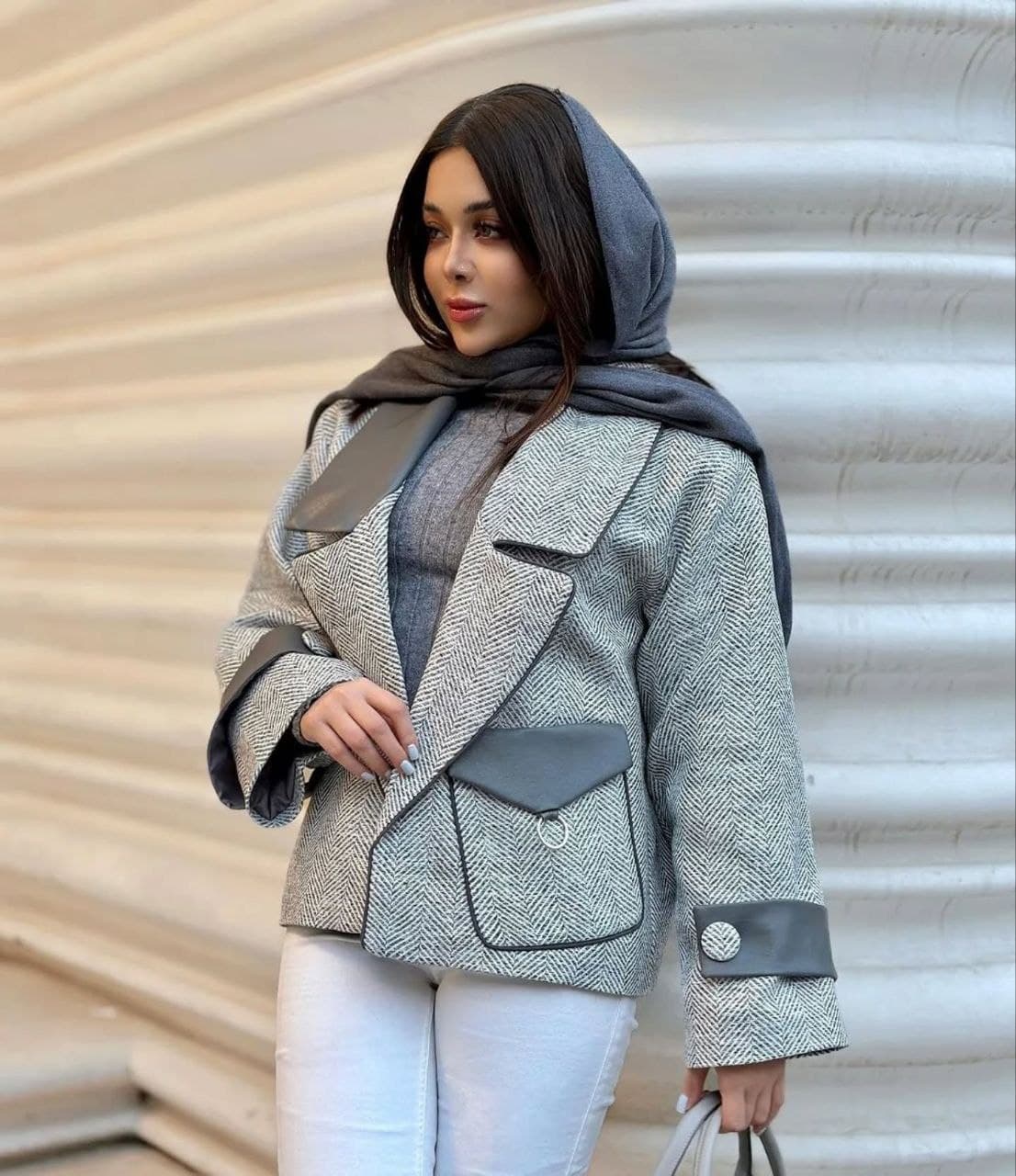 پالتو زنانه فوتر جناقی تک رنگ