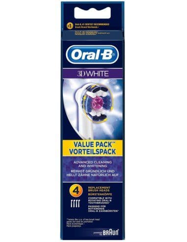 سری مسواک برقی تیری دی وایت اورال بی (4 عددی) Oral B 3D White Toothbrush Heads