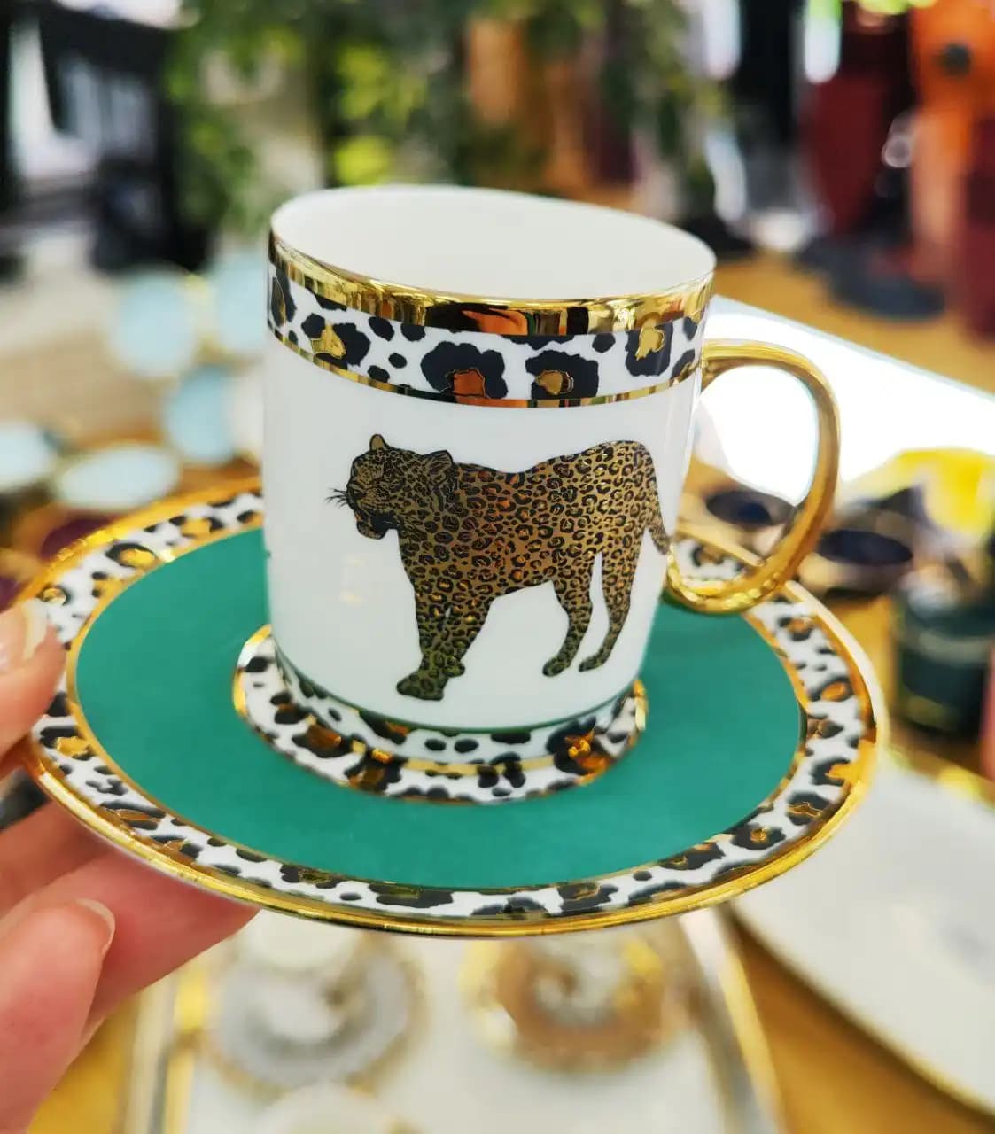 ست قهوه خوری ۱۲ پارچه طرح پلنگی آجار ترکیه کد ACAR-HXF-05088 — تصویر ۵