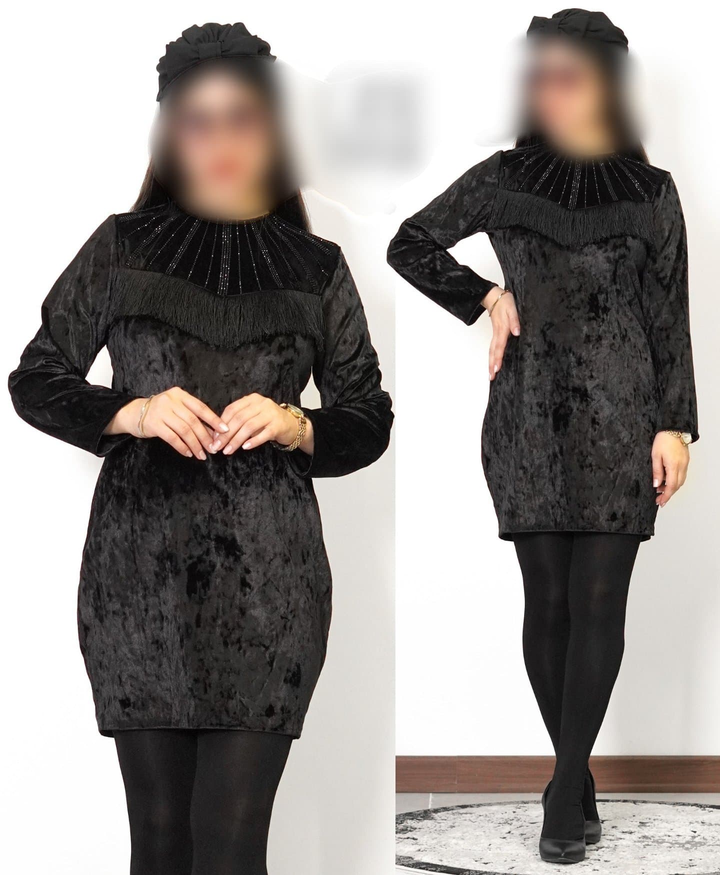 تونیک مخمل ابر و بادی زنانه