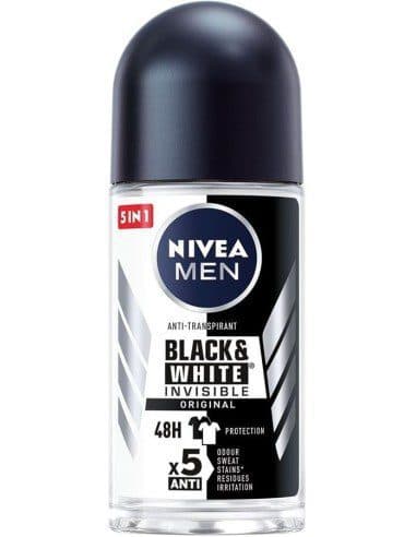 رول ضد تعریق مردانه بلک اند وایت اینویزیبل اورجینال نیوآ Nivea Men Black & White Invisible Original Roll On