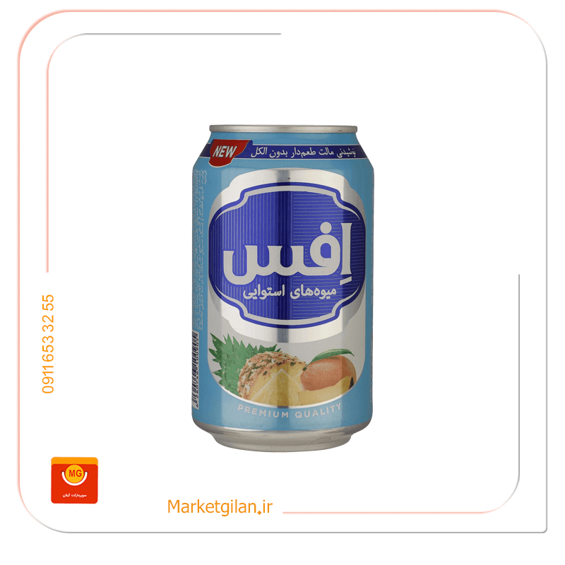 نوشیدنی مالت بدون الکل استوایی افس قوطی330میلی لیتر-کد 2292