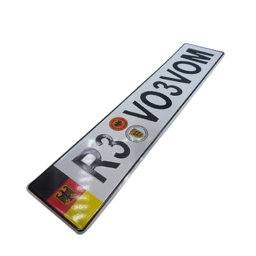 پلاک اسپرت خودرو طرح R3 بغل آلمان (بسته 2 عددی)