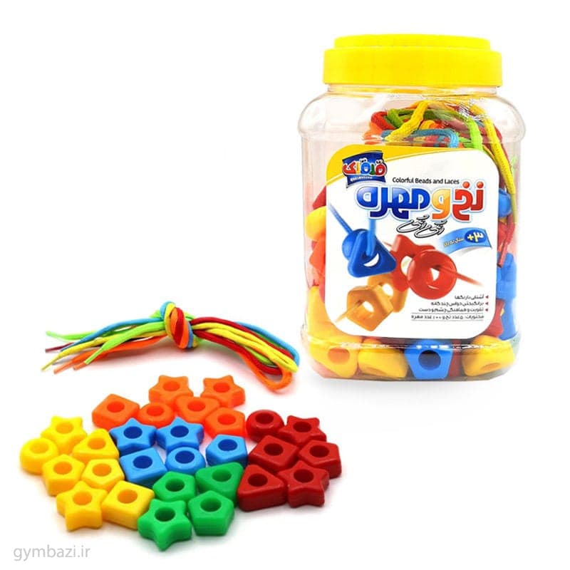 نخ و مهره رنگی 50 عددی — تصویر ۲