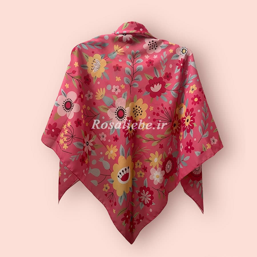 روسری نخی قواره متوسط (قواره 110) باغ بهشت سرخابی