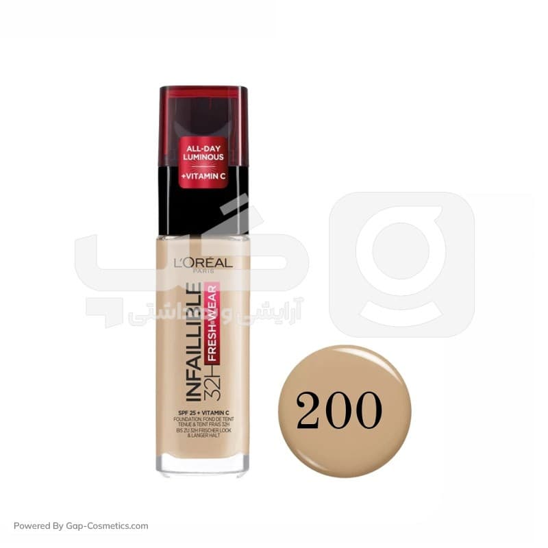 کرم پودر اینفالیبل اورال LOREAL شماره 200 حجم 30 میلی لیتر