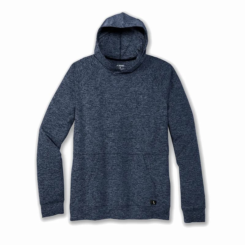 هودی ورزشی مردانه بروکس Brooks Luxe Hoodie آبی نفتی