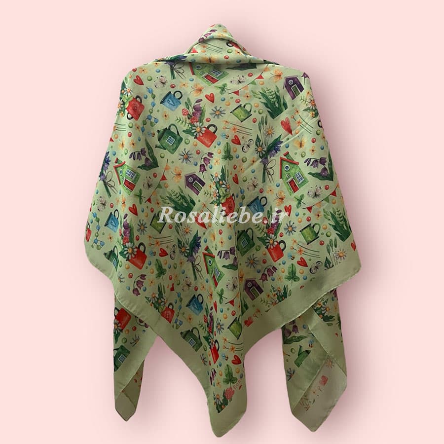 روسری نخی قواره متوسط (قواره 110) دهکده — تصویر ۲