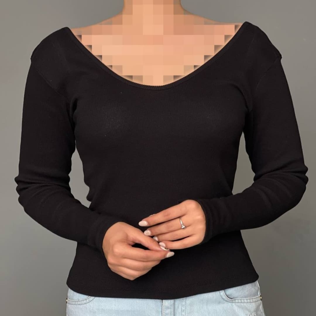 بلوز یقه هفت کبریتی پنبه کد 825 (هر عدد 114/500 تومان) — تصویر ۳