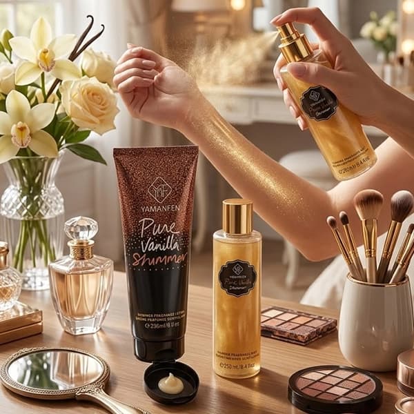 ست هدیه بادی میست شاین‌دار و لوسیون بدن یامانفن مدل Pure Vanilla Shimmer — تصویر ۳