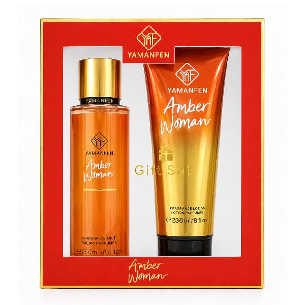 ست هدیه بادی اسپلش و لوسیون بدن یامانفن مدل Amber Woman — تصویر ۲