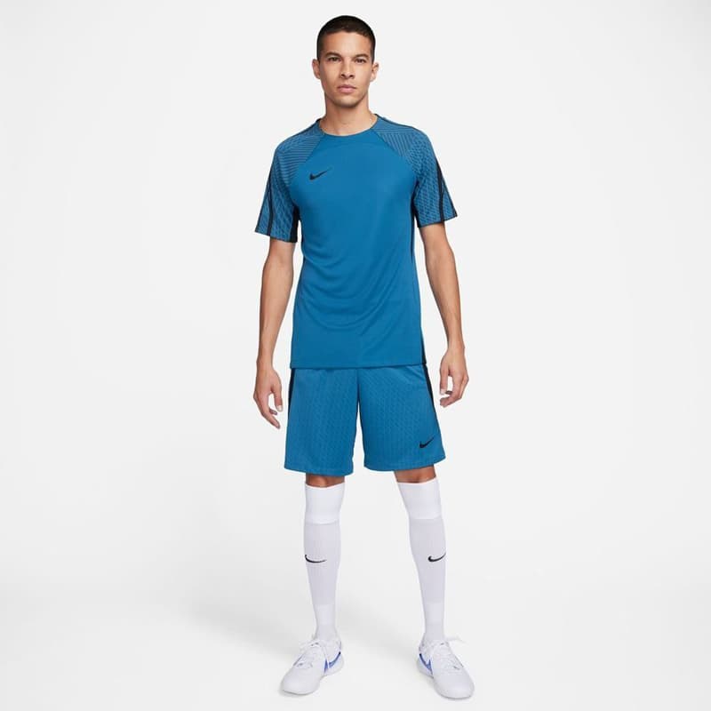 شورت ورزشی مردانه نایک Nike Sport Dri-FIT Strike III Short آبی طوسی مشکی — تصویر ۴