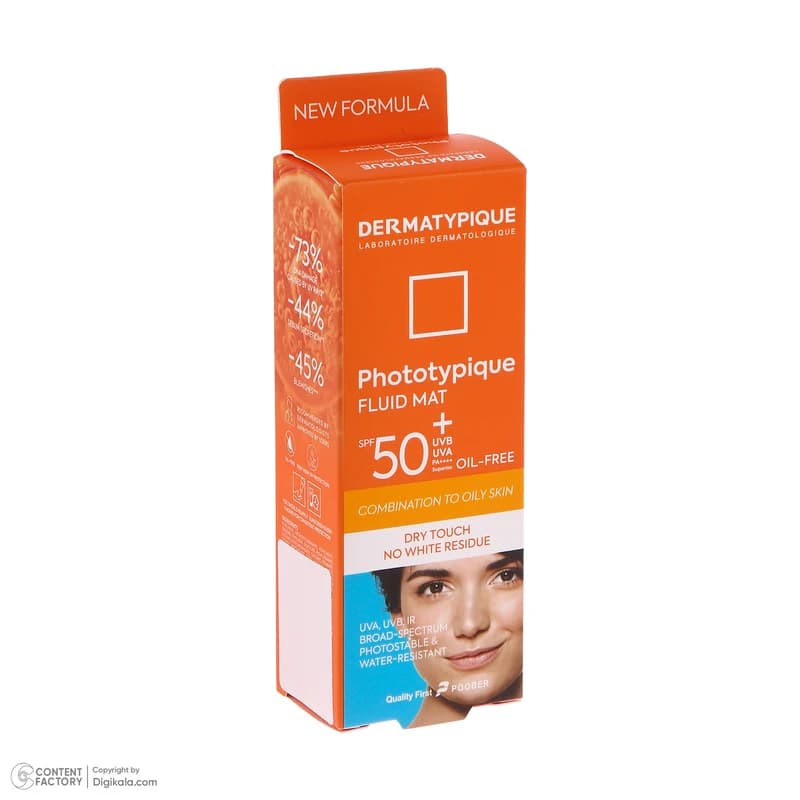 کرم ضد آفتاب درماتیپیک فلوئید ضدآفتاب بی‌رنگ مدل مات SPF 50
