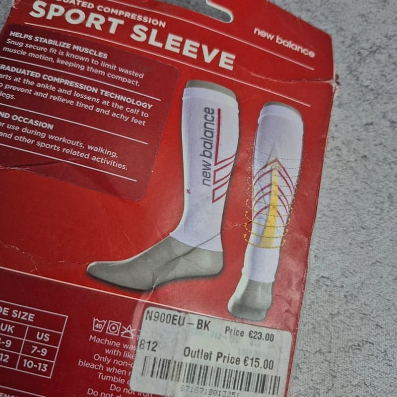 ساق بند ورزشی نیو بالانس New Balance Sport Sleeve مشکی فسفری — تصویر ۵