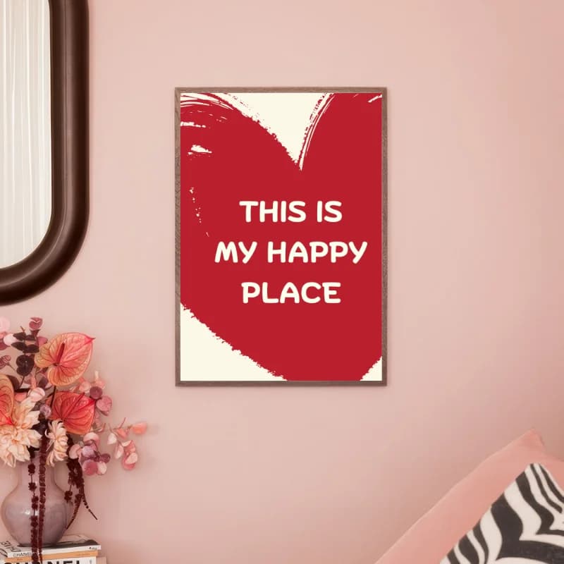 تابلو دکوراتیو نوشته My happy place — تصویر ۲