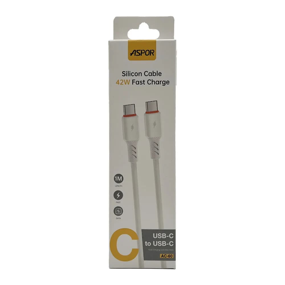 کابل C-C ASPOR مدل AC-60 سیلیکونی یک متری اورجینال