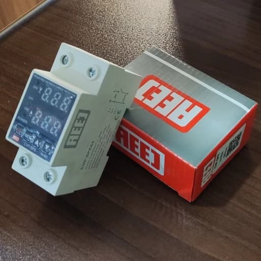محافظ ولتاژ و جریان مرکزی تکفاز 63 آمپر AEEJ (محافظ کل کنتور برق دارای کلید تنظیمات) مدل مینیاتوری CVP_SPE — تصویر ۵