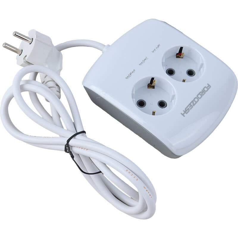 محافظ یخچال دو پریز فروزش مدل لوتوس صفحه نمایش دیجیتال (کابل 2/8 متر) سفید — تصویر ۲