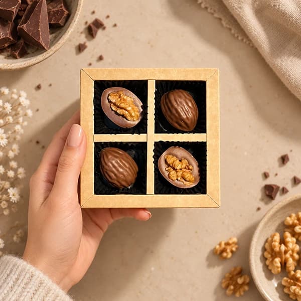 شکلات دست ساز گردویی ۴ عددی