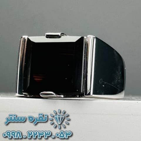 انگشتر مردانه دست ساز عقیق یمنی جزع