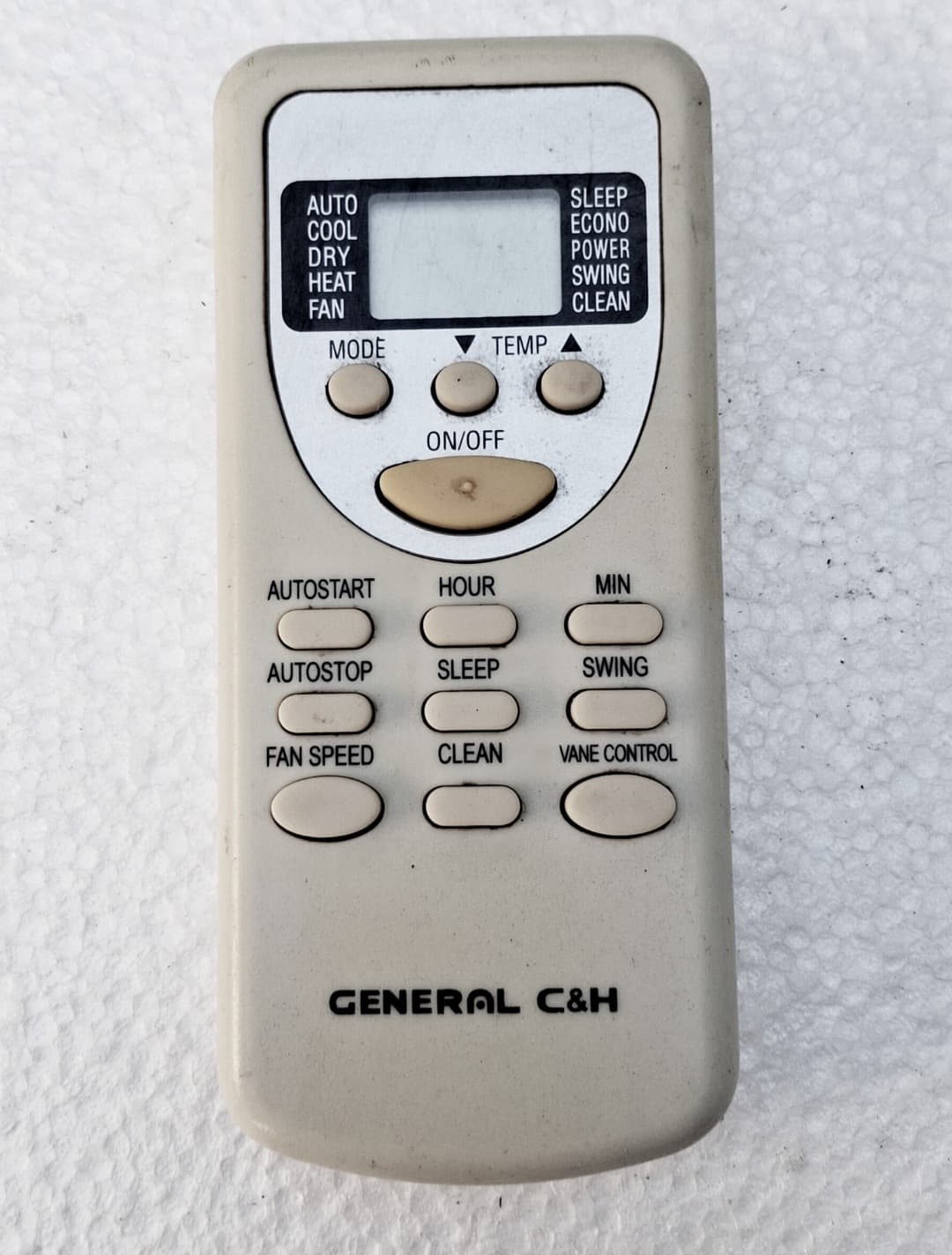 ریموت کنترل کولر گازی اسپلیت جنرال سی اچ GENERAL C&H استوک اصلی